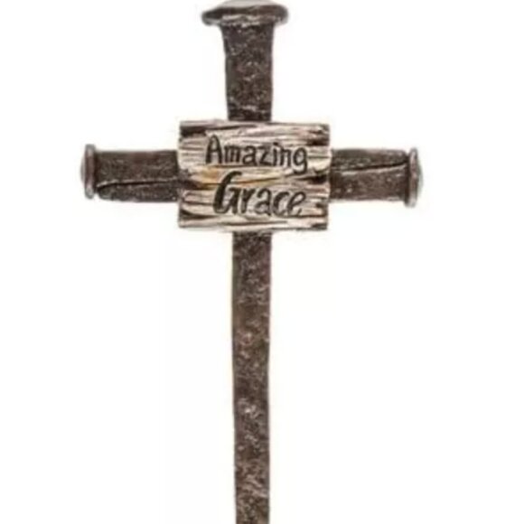 Amazing Grace Nail Wall Cross Religious Home Decoration Accent Decor - Picture 1 of 3